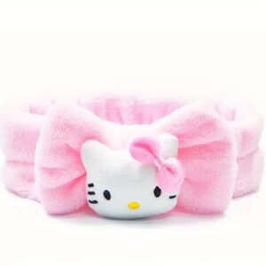 Sanrio Hello Kitty Plush Spa Headband. Soft Microfiber Fleece Hair Band